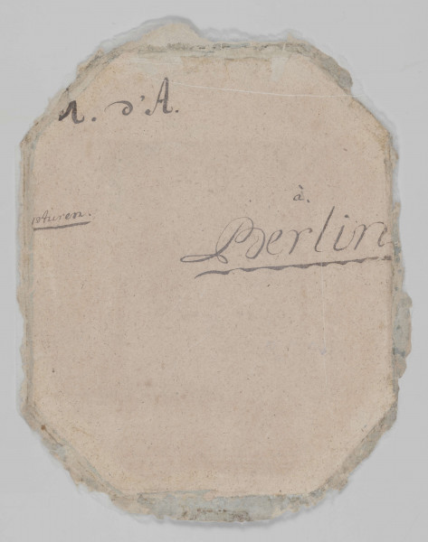 S/G/801/ML - Portret bliżej nieokreślonego mężczyzny w owalu. Ujęty w popiersiu, 3/4 w prawo. Twarz 
pociągła o wysokim czole, duże, wypukłe oczy, wydatny, lekko 