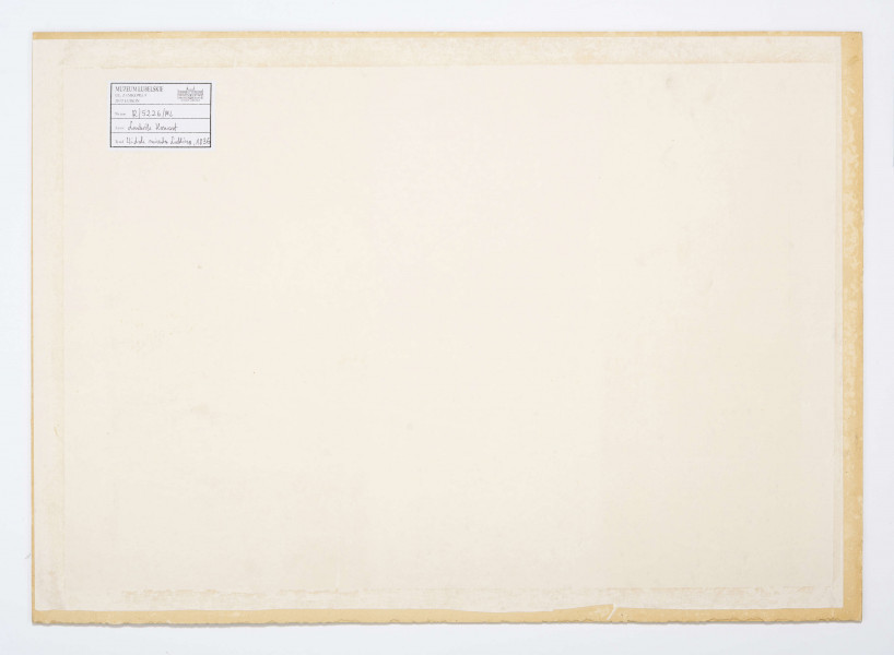 Widok Lublina od południa. Na pierwszym planie pas łąki z pasmem rzeki. W głębi, na prawo od osi gęsto zabudowane wzgórze Starego miasta z charakterystycznymi dla Lublina budowlami. Kompozycja szczegółowa, fomy modelowane miękkimi, zlewającymi się punktowaniami.

