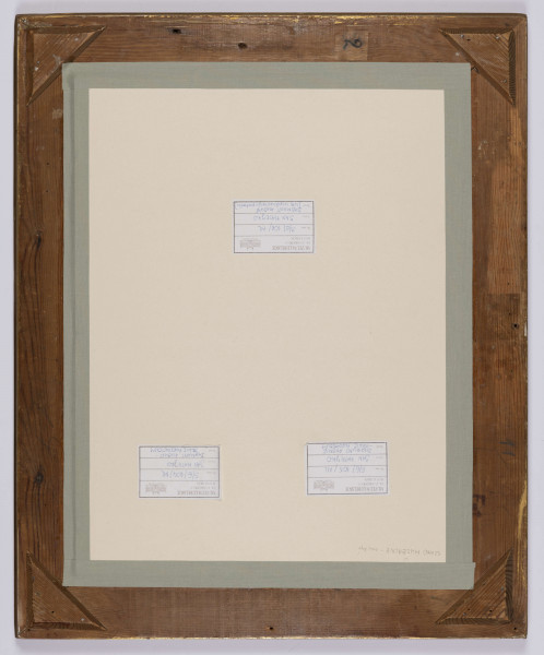 S/G/106/ML - Studium postaci Zygmunta Augusta. W ujęciu do pasa, twarz 3/4 w lewo, pociągła, z zarostem - wąsy i długa, rozdwojona przy końcu broda. Szeroko rozstawione oczy z opadającymi powiekami, długi nos. Na głowie wysoka, przylegająca czapka. Ubrany w płaszcz z bufiastymi rękawami i gronostajowym kołnierzem. Rysunek prowadzony miękką kreską, z łagodnie zaznaczonym światłocieniem.
sygn. oł. p.d.: JM (monogram wiązany) p.g.: Sigismundus Augustus rex według współczesnego portretu