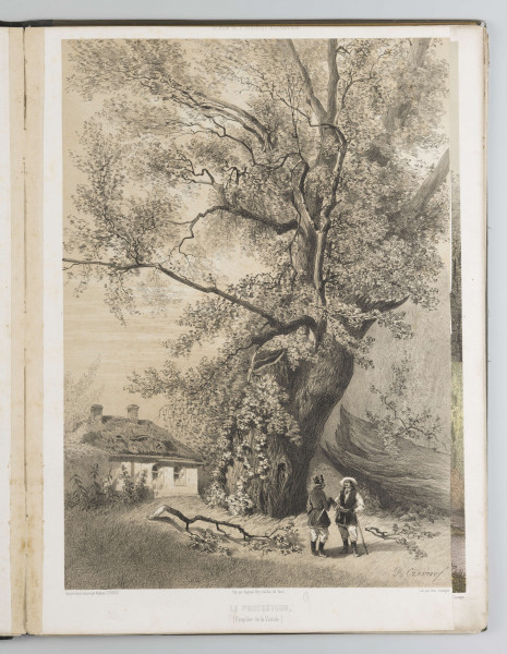 S/G/1505/ML - Scena rodzajowa przedstawiająca rozmowę wieśniaka z protektorem na tle pejzażu.