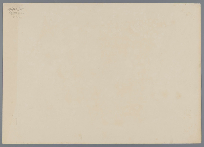 S/G/773/ML - Widok domu przy ul. Krawieckiej 6 w Lublinie ujętego perspektywicznie od strony narożnika. Dolna część konstrukcji na jaskółczy ogon, z ostatkami, okna zaopatrzone w drewniane okiennice. W połaci krytego gontem dachu dwie wystawki - facjatki, między nimi powieka. W górnej kondygnacji węższej ściany wystający poza lico taras z balustradą i prostymi słupami podpierającymi dach. W lewym, górnym rogu rzut przyziemia.
