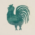 Wycinanka wykonana z zielonego papieru - motyw - kogut.

