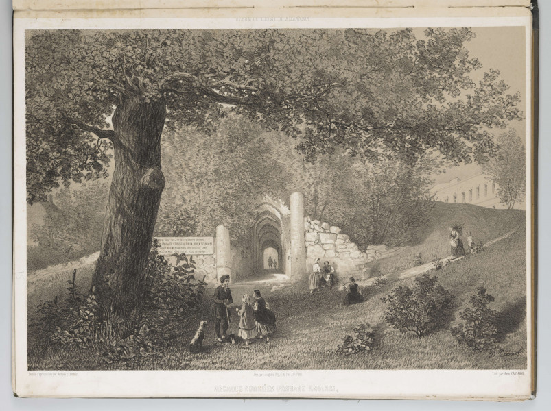 S/G/1511/ML - Scena rodzajowa z widokiem Pasażu Angielskiego w parku Czartoryskich w Puławach.