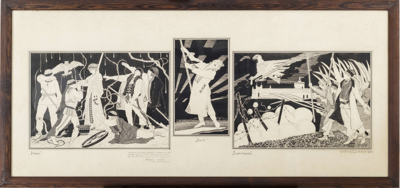 Tryptyk złożony z trzech scen: 
