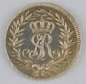 N/371/ML - AV. W wieńcu z dwóch gałązek laurowych ukoronowany monogram królewski. Całość ujęta obwódką grzebyczkową.

RV. W wieńcu z gałązek dębowych napis w trzech wierszach:
DILI = / GEN = / TIAE . 
Całość ujęta obwódką grzebyczkową.