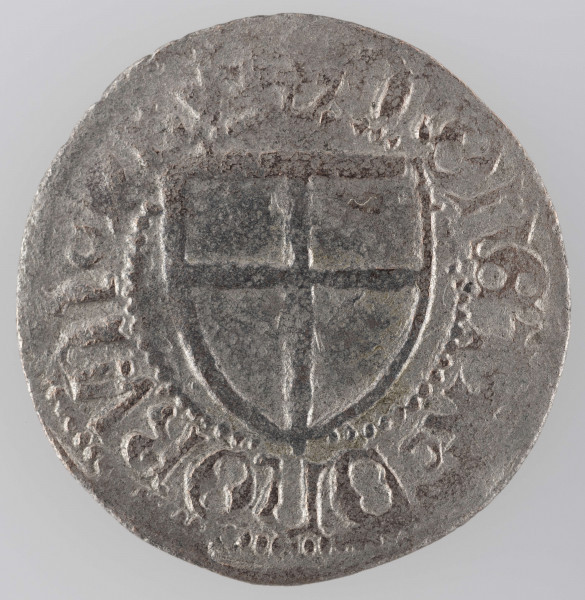 N/6943/ML - Av. W perełkowym otoku tarcza zakonna wielkiego mistrza. Na zewnątrz legenda dookolna:
 M A O R S   H I N R I C U S   QVA

RV. Tarcza zakonna ujeta perełkowym otokiem. Na zewnątrz, pomiedzy dwiema perełkowymi obwódkami, legenda dookolna poprzedzona małą tarczą z krzyżykiem:
 M O N E T A   D N O R V M   P R V

W legendzie awersu i rewersu występują znaki międzywyrazowe