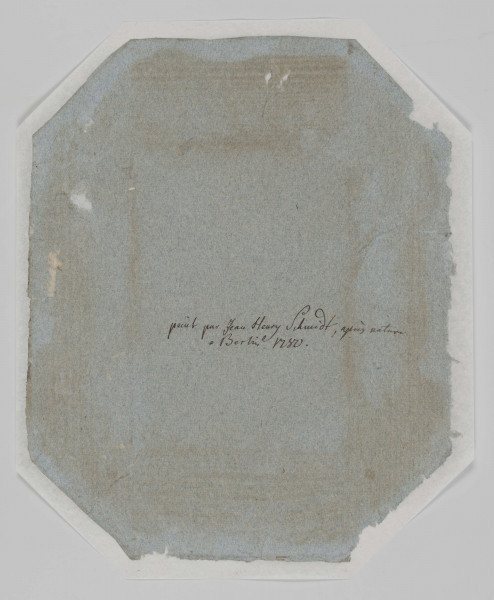 S/G/801/ML - Portret bliżej nieokreślonego mężczyzny w owalu. Ujęty w popiersiu, 3/4 w prawo. Twarz 
pociągła o wysokim czole, duże, wypukłe oczy, wydatny, lekko 