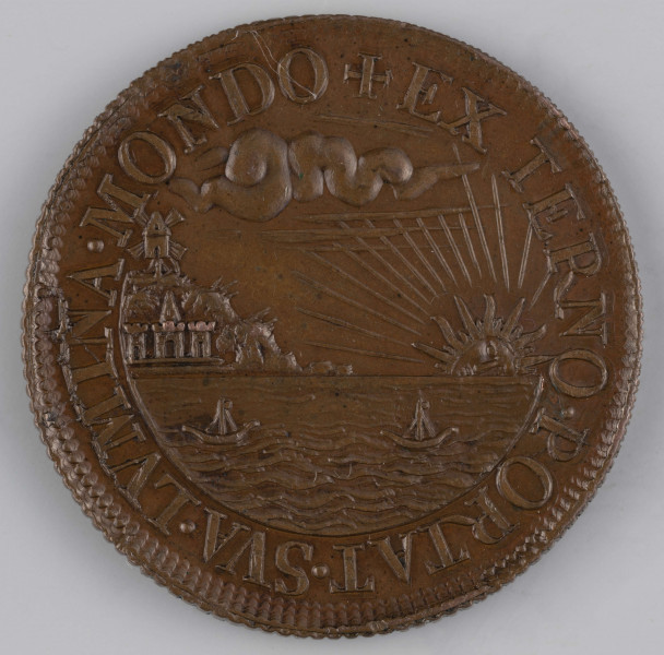 N/1503/ML - AV. Popiersie króla w profilu w prawo, w wieńcu laurowym na głowie. W otoku napis rozdzielony na dole wizerunkiem:
HENRICVS . D . G . POLONIAE . REX . INVIC 1573
Data w napisie mniejszymi literami, podniesiona. Przy obrzeżu pojedynczy otok ziarnisty.

RV. Na pierwszym planie łodzie na morzu. Na dalszym, z lewej krajobraz z zamkiem i wiatrakiem oświetlonymi z prawej przez połowę tarczy słonecznej. W otoku napis:
+ EX TERNO . PORTAT . SVA . LVMINA . MONDO
Przy obrzeżu pojedynczy otok ziarnisty, rant ząbkowany.
