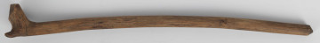 E/43/ML - Kij pasterski wykonany z jednego kawałka drewna, zakończony główką z sęków.
