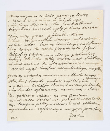 Rękopis wiersza Józefa Czechowicza, inc. 