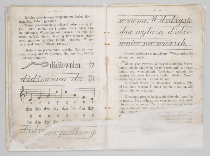 ML/MART/180 - Przedwojenny elementarz do j. polskiego (s. 19-68), z odręcznymi notatkami.