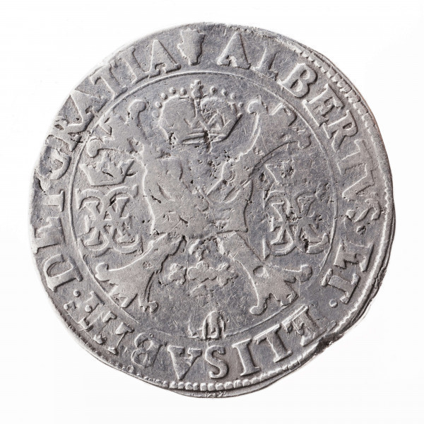 Aw. W tondzie ujętym pojedynczym otokiem liniowym ukoronowany, kwiatowy krzyż z odznaką orderową Złotego Runa. Po bokach dwa ukoronowane, splecione monogramy: AE. Legenda dookolna spięta na górze znakiem menniczym:
ALBERTVS.ET.ELISAB[E]T.DEI GRATIA
Imię królowej w legendzie uległo zniekształceniu wskutek podwójnego uderzenia stempla. Na zewnątrz legendy, przy obrzeżu pojedynczy otok nieliniowy.

Rw. W tondzie ujętym pojedynczym otokiem liniowym ukoronowana, wielodzielna tarcza herbowa ujęta łańcuchem z odznaką Złotego Runa. Legenda dookolna rozdzielona na górze przez koronę:
ARCHID.AVST.DVCES.BVRG.ET.BRAB.Z
Przy obrzeżu pojedynczy otok nieliniowy.