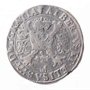 Aw. W tondzie ujętym pojedynczym otokiem liniowym ukoronowany, kwiatowy krzyż z odznaką orderową Złotego Runa. Po bokach dwa ukoronowane, splecione monogramy: AE. Legenda dookolna spięta na górze znakiem menniczym:
ALBERTVS.ET.ELISAB[E]T.DEI GRATIA
Imię królowej w legendzie uległo zniekształceniu wskutek podwójnego uderzenia stempla. Na zewnątrz legendy, przy obrzeżu pojedynczy otok nieliniowy.

Rw. W tondzie ujętym pojedynczym otokiem liniowym ukoronowana, wielodzielna tarcza herbowa ujęta łańcuchem z odznaką Złotego Runa. Legenda dookolna rozdzielona na górze przez koronę:
ARCHID.AVST.DVCES.BVRG.ET.BRAB.Z
Przy obrzeżu pojedynczy otok nieliniowy.