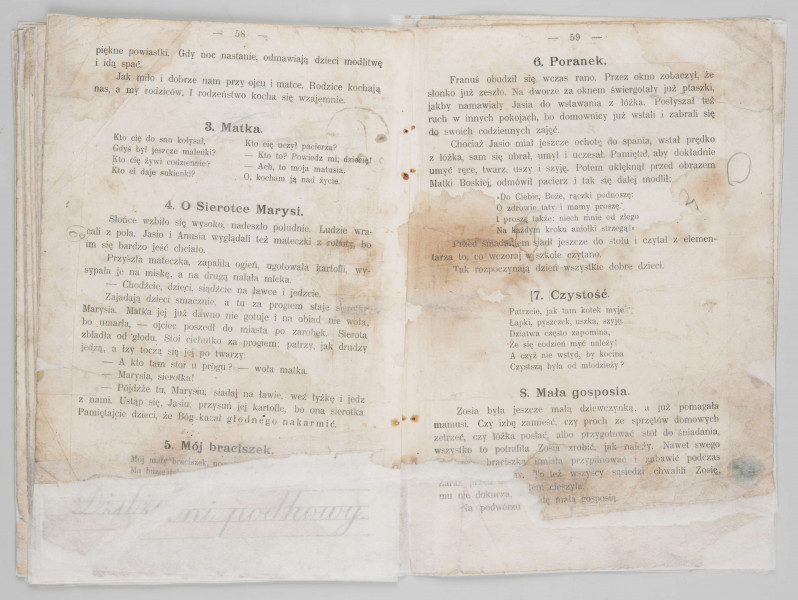ML/MART/180 - Przedwojenny elementarz do j. polskiego (s. 19-68), z odręcznymi notatkami.