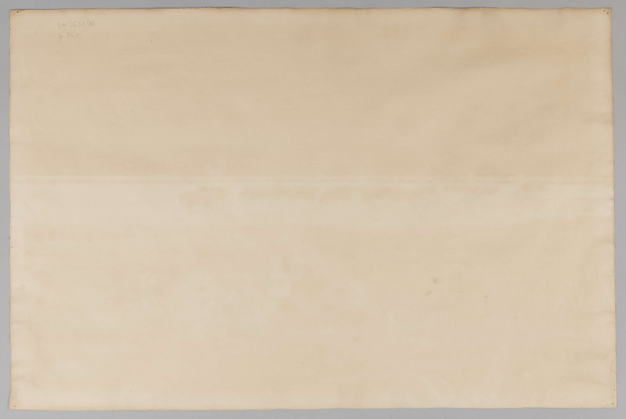 S/G/2651/ML - Scena rodzajowa w poziomym prostokącie przedstawiająca grupę pastuszków na pastwisku. Na pierwszym planie trzy postaci, postać w centrum siedząca, en face, 3/4 w lewo, po prawej chłopiec w pozycji leżącej, profilem w lewo, głowa wsparta na dłoni. Po lewej najmłodszy z grupy, siedzący z podkurczonymi nogami, profilem w prawo. Na drugim planie stado pasącego się bydła. W tle rozległy, mazowiecki pejzaż z chatami wiejskimi i nieregularnie rozrzuconymi kępami roślinności, ograniczony płaską linią horyzontu. Na tle nieba, ponad głowami chłopców ptaki. 
sygn. p.d.: Stanisław Masłowski. 1921. 