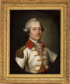 Portret Dominika hrabiego Łosia (ur. 1732, zm. 1768). Popiersie mężczyzny w średnim wieku, zwróconego w 3/4 prawą stroną do widza, wzrok skierowany na wprost. Portret zakomponowany w owalu wpisanym w prostokąt. Hrabia ubrany jest w biały mundur z wysokim czerwonym kołnierzem, ozdobiony na prawym ramieniu złoconym epoletem z bulionem oraz przy guzikach - złoconymi szamerunkami; spod munduru widoczna jest czerwona wzorzysta kamizelka zapięta na guziki, pod szyją biały koronkowy halsztuk. Twarz owalna, o różowej karnacji, prosto zarysowanych brwiach, niebieskich oczach, wąskim nosie, drobnych, czerwonych ustach. Zarysowany podbródek. Na głowie - pudrowana peruka, związana z tyłu czarną kokardą. 