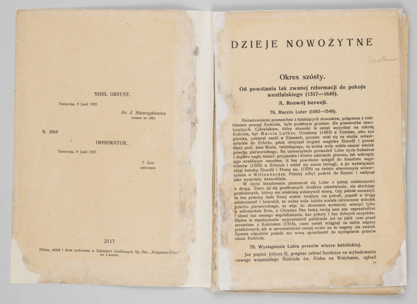 ML/MART/185 - Zarys historji Kościoła katolickiego dla szkół średnich i seminarjów nauczycielskich. Cz. 2 / Walenty Gadowski. - Wyd. 6. - Lwów ; Warszawa : Książnica-Atlas, Zjednoczone Zakłady Kartograficzne i Wydawnicze Tow. Naucz. Szkół Średn. i Wyższ., 1927. (Lwów : 
