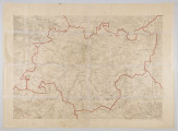 ML/H/2059 - Mapa dotyczy spisu miejscowości i zaludnienia w powiecie lubelskim. Posiada marginesy z każdej strony. Na mapie nieliczne odręczne podkreślenia kolorowymi kredkami, na górnym marginesie cyfry ołówkiem. W prawej dolnej części przy granicy mapy wydrukowane cyfry: 10.IV.17 oraz 867.
Skala 1:75000.