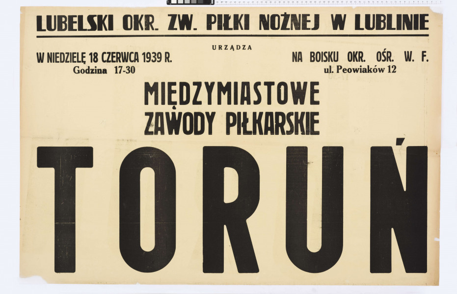 Afisz sportowy dwuczęściowy - Lubelski Okręgowy Związek Piłki Nożnej w Lublinie 