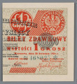 N/Bn/705/ML - Aw. Nadruk w czerwieni na prawej stronie awersu banknotu o nominale 500 tys. marek polskich z 30.08.1923 r. o serii i numerze: CU 468025 *
Od góry awers i rewers monety 1-groszowej z 1923 r.; po przekątnej liniowy pas. Centralnie: BILET ZDAWKOWY / WARTOSCI 1 GROSZ / Warszawa, dnia 28 kwietnia 1924 r. / MINISTER SKARBU – Dyrektor Departamentu / Obrotu Pieniężnego Podpisy: Władysław Grabski – Feliks Młynarski

Rw. 16-wierszowa klauzula prawna; nadruk w czerwieni z lewej strony rewersu banknotu 500 tys. marek polskich z 30.08.1923 r. 
Bilety zdawkowe stanowią prawny / środek płatniczy, mający moc uma- / rzania zobowiązań do kwoty 10 zło- / tych, przy każdej wypłacie. / Kasy Skarbowe przyjmują bilety / zdawkowe w każdej ilości przy wszel- / kich wpłatach z wyjątkiem tych wpłat, / które w myśl obowiązujących przepi- / sów winny być uiszczane w złocie. / Bilety zdawkowe poczynając od / dnia 1 listopada 1924 r. będą wymie- / niane przez Skarb Państwa na monety / zdawkowe względnie bilety Banku Pol- / skiego. Obowiązek dokonania przez Skarb Państwa wymiany ustaje z dniem / 31 stycznia 1925 roku.
