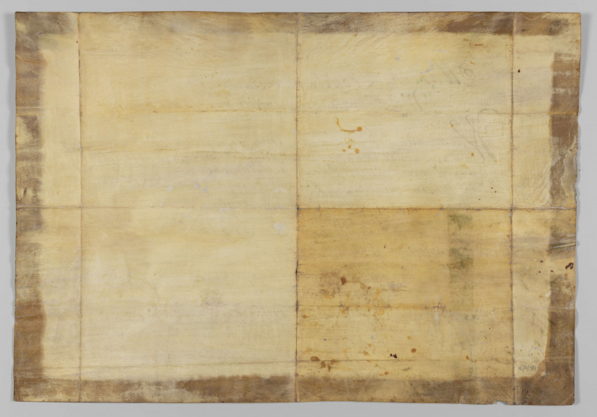 ML/H/584 - Akt nadania łąki Baris alias Uście sławetnemu Adamowi Figlowi przez Marcina Leopolda Szczukę, dziedzica na Szczuczynie i Radzyminie, starostę wiekszniańskiego i wąwolnickiego. Dokument rękopiśmienny w języku polskim. Opatrzony dwoma lakowymi pieczęciami. Tekst zasadniczy datowany na 12 czerwca 1727 r.  Poniżej tekstu głównego dopiski - aprobata Eustachego Potockiego i Marianny z Kątskich Potockiej z 13 marca 1747 r. oraz podpisy potwierdzające Stanisława Potockiego i komisarza Eustachego Regulskiego z 1786 r.