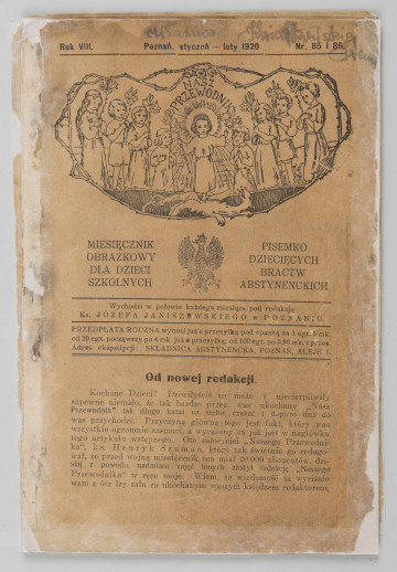 ML/MART/186 - Nasz Przewodnik - miesięcznik obrazkowy dla dzieci szkolnych, pisemko dziecięcych bractw abstynenckich pod redakcja ks. Józefa Janiszewskiego w Poznaniu, rocznik miał 50 stron, druk od lewej do prawej, 