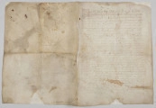 ML/H/590 - Transumpt ordynacji miasta Biłgoraja z 1634 r. wydanej przez Zbigniewa Gorajskiego. Dokument w języku polskim z 1665 r. wystawiony przez Władysława Reja z Nagłowic, podskarbiego koronnego i jego małżonkę Teofilę z Goraja Rejową, dziedziców Biłgoraja. Zamieszczone podpisy kolejnych właścicieli miasta: Konstancji z Potoka Szczuczyny, Marcina Leopolda Szczuki i Jana Szczuki. Dodatkowo opisane postanowienia i potwierdzenia ordynacji przez Marcina Leopolda Szczukę z datą 25 sierpnia 1726 r. Cztery karty z widocznymi ubytkami pergaminu. Zapisana ostatnia strona. Wykruszona pieczęć lakowa. 