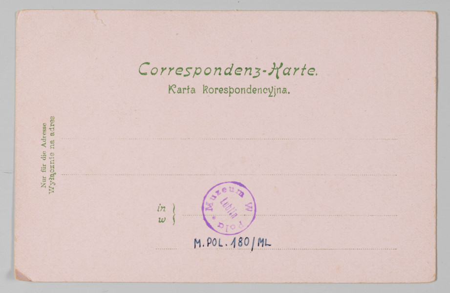 MPol/180/ML - Karta pocztowo-korespondencyjna z wizerunkiem Wincentego Pola z profilu - 