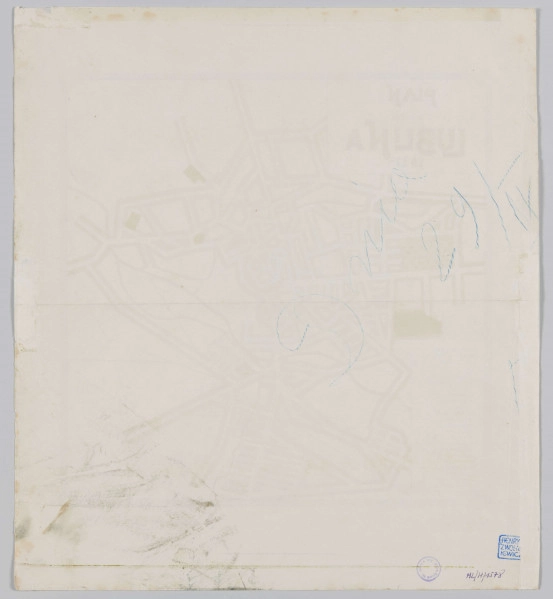 ML/H/1578 - Plan przedstawia miasto ograniczone ulicami - Obywatelską, Wyścigową, Betonową, Wapienną, Cmentarną, Alejami Racławickimi, Aleją Długosza, Snopkowską, Północną do Obywatelskiej. Na planie wyszczególniono, oznaczając numerami, budynki użyteczności publicznej oraz zakłady przemysłowe: 1. Kościół Katedralny, 2. Kościół Ewangelicki, 3. Zamek, (…) 20. Hotel „Victoria”. Ulice w kolorze czarnym, tereny wzdłuż ulic zaznaczone na jasny brąz, cmentarze i parki na zielono, rzeki na błękitno. U dołu z lewej strony naklejka na folii z podpisem. Plan opracował A. Krzyżewski.
Tytuł mapy w lewym górnym rogu, legenda w lewym dolnym rogu. Plan otoczony czarną, ażurową ramką z motywem kół w narożnikach. Oprawiony w drewnianą ramę i białe passe - partout, za szkłem.