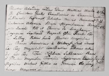 Fotokopia aktu chrztu Franciszka Antoniego Adama Polla - brata Wincentego Pola, poety. Dokument spisany odręcznie, starannym charakterem pisma, czarnym atramentem.