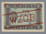 N/Bn/1635/ML - Aw. W giloszowej ramce w rogach i w górnej jej części ozdobne oznaczenia nominału: 2; u dołu w ramce: DWA ZŁOTE Centralnie na osi od gór: MINISTERSTWO SKARBU / BILET / ZDAWKOWY / DWA ZŁOTE / WARSZAWA, DNIA 1 MAJA 1925 ROKU  / MINISTER SKARBU / DYREKTOR / DEPARTAMENTU OBROTU PIENIĘŻNEGO
Podpisy: Władysław Grabski; W. Kubala
Po bokach wizerunek awersu i rewersu monety dwuzłotowej z 1925 r.
Numeracja kolejna podwójnie znaczona: ANo 1234567 i w drugiej linii pod spodem: Ano 8901234

Rw. ramka z giloszowej siatki; w rogach oraz w części górnej i dolnej oznaczenia nominału: 2. W lewym polu rozeta z poziomym napisem ZŁOTE na tle cyfry 2. Nieco z prawej poziomo: DWA / ZŁOTE. Niżej sankcja karna: PODRABIANIE I WSPÓŁDZIAŁANIE / W ROZPOWSZECHNIANIU PODROBIONYCH BILETÓW / ZDAWKOWYCH KARANE JEST CIĘŻKIM WIĘZIENIEM.
Na awersie i rewersie skośnie, między dwoma równoległymi podwójnymi liniami czerwony napis: WZÓR. U góry z lewej w kolorze czerwonym: Bez wartości
Banknot perforowany dwoma dziurkami o średnicy 7 mm.
