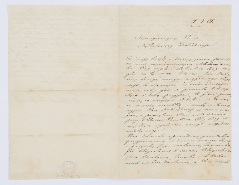 List ks. Issaka Isakowicza do Wincentego Pola z 11.01.1867 r. sporządzony na trzech stronach. Pisany czarnym atramentem, pismo czytelne, pochylone na prawo. List kończy się w połowie trzeciej strony.