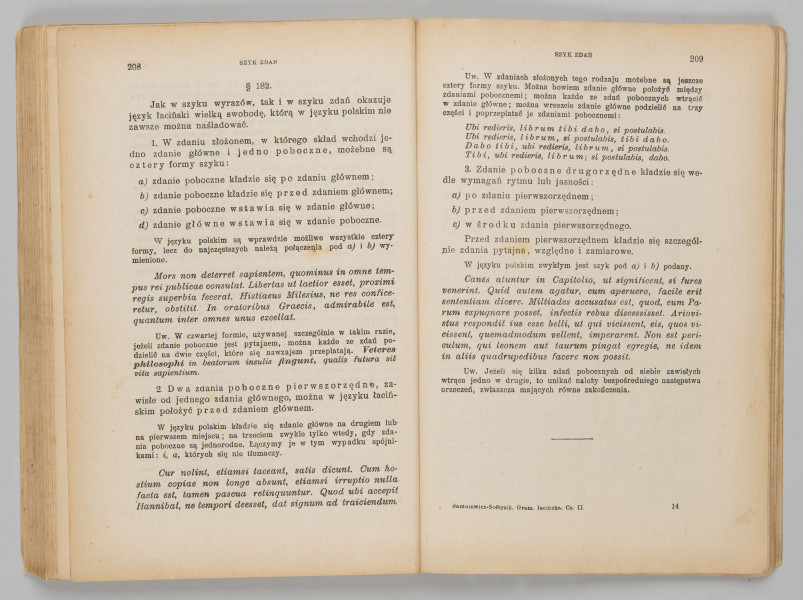 ML/MART/184 - Gramatyka języka łacińskiego. Cz. 2, Składnia / Z. Samolewicz, T. Sołtysik. - Wyd. 15. - Lwów ; Warszawa : Książnica - Atlas, 1924. - [2], 256 s. ; 24 cm.