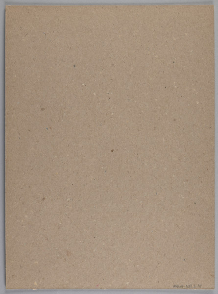 odwrocie; Strona tytułowa zaproszenia na wernisaż wystawy Teodora Boka, którą prezentowano od 9. Października do 17. Listopada nieokreślonego roku w Galerie Latin w Hamburgu. Na karcie grafika Teodora Boka naklejona na czerwony karton. Passe-partout przy zewnętrznych krawędziach. W centrum grafiki wizerunek humanoida, który siedzi przodem do widza na drewnianym krześle o bardzo wysokich nogach. Twarz zwraca w prawą stronę. Włosy odstają od głowy i układają się w kształt promieni słonecznych lub korony. Korpus istoty jest osłonięty zbitą z desek skrzynką. We wnętrzu skrzynki znajduje się jajo, z którego wyrastają dwa pręgowane ramiona bez dłoni. Lewa stopa humanoida oparta o drabinę, której jedno ramię to kula, drugie zaś to wiosło z okrągłym otworem w piórze. Prawa tylna noga krzesła zawinięta w połowie wysokości w supeł o kształcie precla. Od postaci biegną, rozchodzące się w różnych kierunkach, linie, które kończą się słowami: „Sierotka”, „jajo Sierotki”, „krzesło”, „skrzynka”, „noga”. Ponad humanoidem na przeciwstawnych krańcowych stronach znajdują się litery „t” oraz „b”. Marginesy grafiki wypełnione zapisanymi odręcznie fragmentami tekstów artysty, wśród których znajdują się przedstawienia sprzętów gospodarczych i ludzkich części anatomicznych. W treści wielokrotnie pojawia się rok 1979.