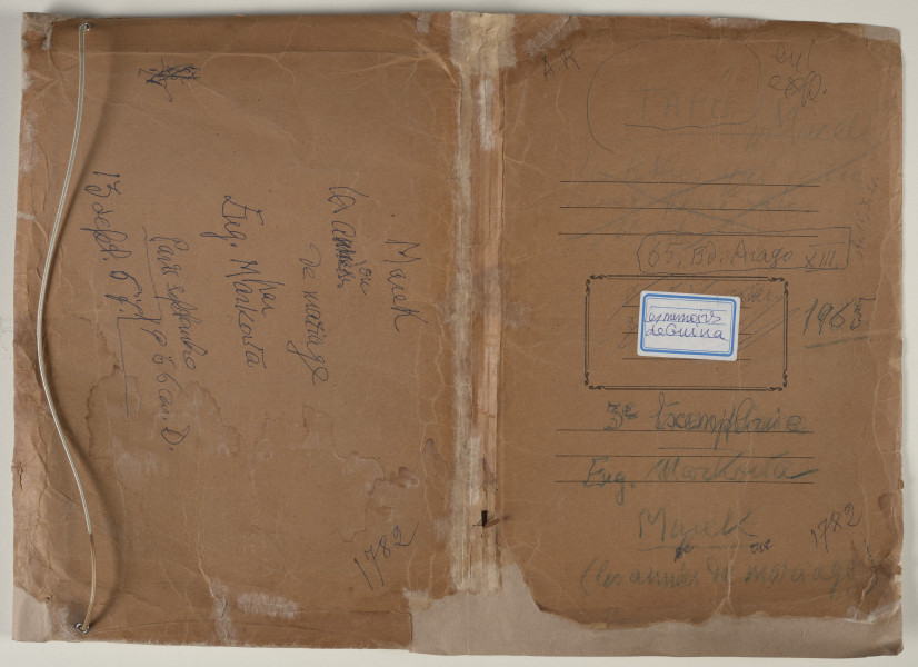 Maszynopis wspomnień Giny Szwarc zatytułowany „Pamiętniki Giny. Marek. Lata małżeństwa”. Znajduje się w kartonowej obwolucie. Tytuł został zapisany odręcznie. Tekst jest pokreślony. Strony mają uszkodzone krawędzie. Do przedniej strony obwoluty od wewnątrz doklejono kartę z odręczną notatką sporządzoną po napisaniu wspomnień. Tożsamość autora notatki nie jest znana. Gina opisuje swoje pierwsze spotkanie z Markiem, podróże odbyte w jego towarzystwie, okres ich wspólnego życia w Paryżu oraz wojenne i powojenne losy. Do pamiętnika zostały dołączone wiersze Giny poświęcone jej małżonkowi. Zbiór wspomnień został napisany w języku francuskim.