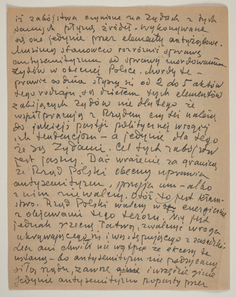 Rękopis reportażu podsumowującego trzytygodniową podróż do Polski, którą Marek Szwarc odbył w 1946 roku. Autor tekstu w czasie wyjazdu rozmawiał z wieloma Żydami ocalonymi z Zagłady oraz z Polakami. Szwarc był dotknięty brakiem Żydów w zniszczonej wojną Polsce. W czasie podróży wydawało mu się, że widzi twarze swoich zmarłych krewnych, znajomych i przyjaciół.
