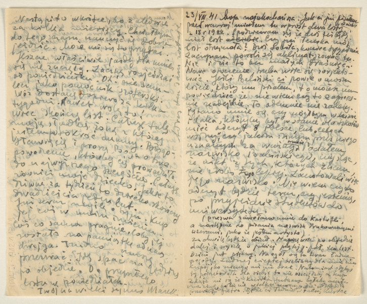 List Marka Szwarca do jego żony Giny. Szwarc napisał go podczas swojej służby wojskowej w Szkocji. Po raz kolejny wspomina żonie o odczytach na temat Polski skierowanych do Szkotów. Zastanawia się, czy odbędą się w najbliższym czasie czy w okresie jesieni. Gdyby przełożono je na później, mogliby w nich uczestniczyć studenci. Pisze o tym, że musiał ostatnio obierać ziemniaki na obiad. Namawia żonę do kupna futrzanej kurtki. Sam stwierdza, że nie potrzebuje ciepłych ubrań. Dzieli się z żoną swoją refleksją na temat filmu o miłości, który ostatnio widział. Szwarc opowiada jej również o tym, jaki jest jego zdaniem charakter Polaka. Planuje pozostać w wojsku do ukończenia pięćdziesięciu lat, ponieważ chce dobrze opanować umiejętność prowadzenia samochodu tak, by mógł ją wykorzystywać w przyszłości. Marek pociesza Ginę, która martwi się brakiem wiadomości od jej rodziców podróżujących do Stanów Zjednoczonych. Pisze do żony, że musi być cierpliwa, ponieważ rodzice dotrą do Nowego Jorku dopiero za cztery dni.