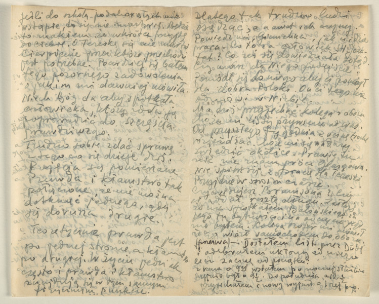 List Marka Szwarca do jego żony Giny. Szwarc napisał go podczas swojej służby wojskowej w Szkocji. Po raz kolejny wspomina żonie o odczytach na temat Polski skierowanych do Szkotów. Zastanawia się, czy odbędą się w najbliższym czasie czy w okresie jesieni. Gdyby przełożono je na później, mogliby w nich uczestniczyć studenci. Pisze o tym, że musiał ostatnio obierać ziemniaki na obiad. Namawia żonę do kupna futrzanej kurtki. Sam stwierdza, że nie potrzebuje ciepłych ubrań. Dzieli się z żoną swoją refleksją na temat filmu o miłości, który ostatnio widział. Szwarc opowiada jej również o tym, jaki jest jego zdaniem charakter Polaka. Planuje pozostać w wojsku do ukończenia pięćdziesięciu lat, ponieważ chce dobrze opanować umiejętność prowadzenia samochodu tak, by mógł ją wykorzystywać w przyszłości. Marek pociesza Ginę, która martwi się brakiem wiadomości od jej rodziców podróżujących do Stanów Zjednoczonych. Pisze do żony, że musi być cierpliwa, ponieważ rodzice dotrą do Nowego Jorku dopiero za cztery dni.