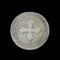 gulden; 2/3 talara; - Ujęcie rewersu. Moneta z krzyżem greckim na rewersie.