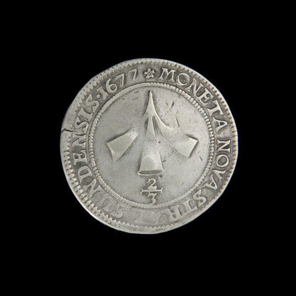 gulden; 2/3 talara; - Ujęcie awersu. Moneta ze strzałą na awersie.