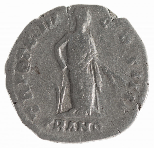 Av.: Popiersie cesarza w wieńcu laurowym w prawo. W otoku: IMP CAES T AEL HADR ANTONINVS AVG PIVS P P – ująć nawiasem nieczytelne fragmenty legendy

Rv.: Tranquillitas stojąca z głową zwróconą w prawo, trzymająca w prawej ręce ster, w lewej kłosy zboża. W otoku: TR POT XIIII COS IIII. W dołu: TRANQ
