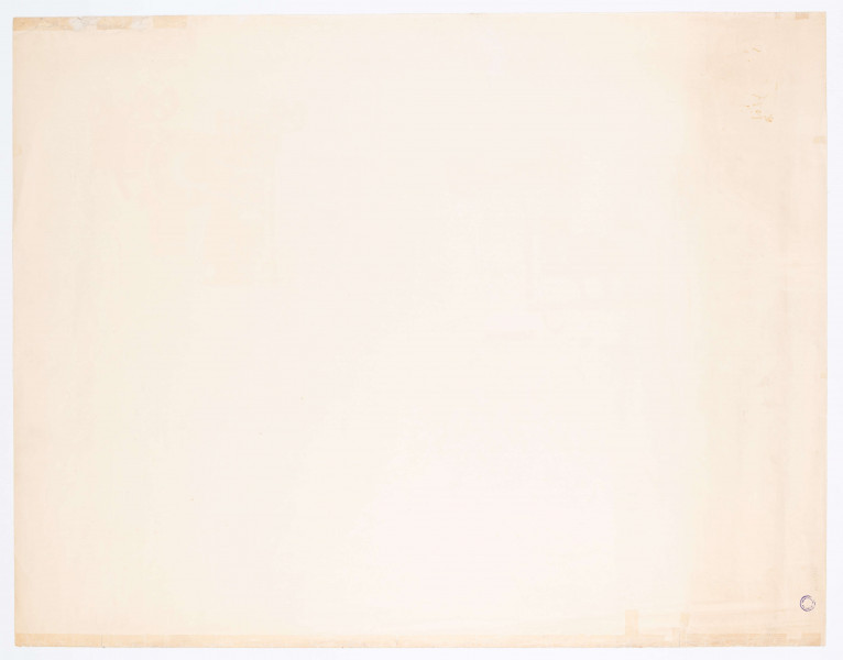 ML/H/816 - Plakat (lub projekt plakatu) Fabryki Maszyn i Narzędzi Rolniczych M. Wolski i S-ka w Lublinie przy ul. Foksal 16 (obecnie 1 Maja) z oddziałami w Hrubieszowie i Zamościu. Druk kolorowy. Proj. Jan Wendrowski. Pośrodku rysunek młockarni z pasem transmisyjnym na polu obsługiwanej przez trzech mężczyzn. Jeden z nich stoi na stogu siana, dwaj pozostali przy maszynie. Urządzenie, z nazwą producenta, napędzane silnikiem spalinowym, w kolorze czerwonym. Przy podajniku ustawione worki na zborze. W p.d. rogu graficznego przedstawienia sygnatura „WJ” autora projektu. Brak opisu oraz treści informacyjnej.