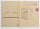 List obozowy napisany w j. niemieckim przez Zenona Waśniewskiego więźnia obozu KL Auschwitz, list napisany do żony Michaliny, 2 strony, pismo od lewej do prawej.