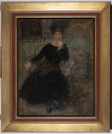 S/Mal/1837/ML Całopostaciowy portret kobiety w czerni.