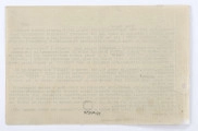 List Józefa Czechowicza do Stanisława Czernika, [Warszawa], 20 IV 1937 r., wym. 14 x 22 cm, k.14-15 r.   
Arkusz podwójnego papieru o popielatym kolorze, po lewej stronie drobne uszkodzenia. Tekst pisany na maszynie, zapisane s. 1 i 2, podpis odręczny. Format 14 x 22 cm.