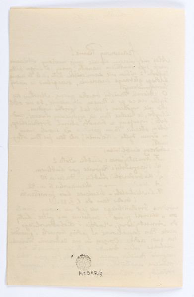 List Józefa Czechowicza do Stanisława Czernika, Lublin, 19.12.1932 r., wym. 21,4 x 13,5 cm, k. 3-4 r. 
Prawdopodobnie do niniejszego  listu została dołączona karta z przepisanym tekstem recenzji M. Bibrowskiego tomu poetyckiego J. Czechowicza 