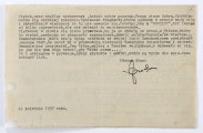 List Józefa Czechowicza do Stanisława Czernika, [Warszawa], 20 IV 1937 r., wym. 14 x 22 cm, k.14-15 r.   
Arkusz podwójnego papieru o popielatym kolorze, po lewej stronie drobne uszkodzenia. Tekst pisany na maszynie, zapisane s. 1 i 2, podpis odręczny. Format 14 x 22 cm.