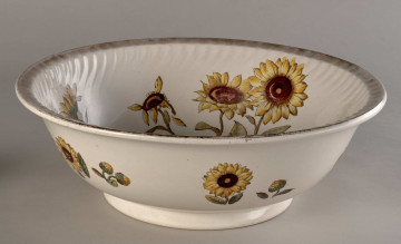 Miednica malowana w kwiaty słonecznika