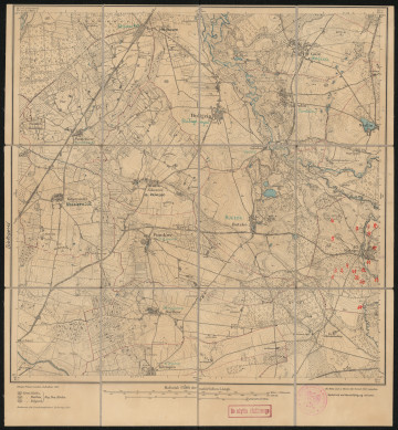 drukowana mapa 607 Bulgrin II - Ujęcie z przodu; Mapę 607 Bulgrin II wydano w 1889, a dodrukowano w 1924 roku. Obejmuje obszar w pobliżu miejscowości Bulgrin, Kreis Belgard, Reg. Bez. Köslin, Prov. Pommern, dziś Białogórzyno, pow. białogardzki, woj. zachodniopomorskie, Polska. Jest jednym z czterech zachowanych egzemplarzy arkusza przedwojennej mapy topograficznej oznaczonego godłem 607, zawierającym dane o lokalizacji obiektów i ich nazw w zasobie archiwalnym Flurnamen Sammlung. Na drukowanej mapie ręcznie naniesiono warstwę z numeracją obiektów fizjograficznych odnoszących się do miejscowości: Kl. Satspe, dziś Zaspy Małe.