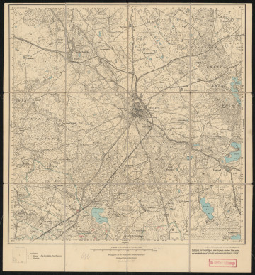 drukowana mapa 696 Bublitz I - Ujęcie z przodu; Mapę 696 Bublitz I opracowano i wydano w 1877, a dodrukowano w 1928 roku. Obejmuje obszar w pobliżu miejscowości Bublitz, Kreis Bublitz, Reg. Bez. Köslin, Prov. Pommern, dziś Bobolice, pow. koszaliński, woj. zachodniopomorskie, Polska. Jest jednym z czterech zachowanych egzemplarzy arkusza przedwojennej mapy topograficznej oznaczonego godłem 696 (ale inne wydanie), zawierającym dane o lokalizacji obiektów i ich nazw w zasobie archiwalnym Flurnamen Sammlung. Na drukowanej mapie ręcznie naniesiono warstwę z numeracją obiektów fizjograficznych odnoszących się do miejscowości: Althütten, dziś Stare Łozice.